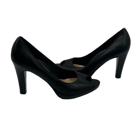 Worthington Black Platform Peep Toe Heels Size 7 Women’s - Picture 1 of 8